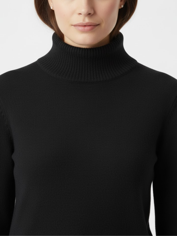 Caliah - Loose-Fit Wool Polo Neck Jumper