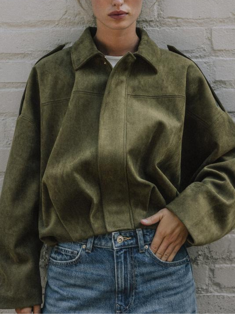 Caliah - Suede Effect Bomber Jacket