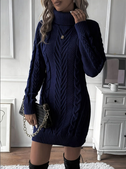 Caliah - High-Neck Braided Midi Dress