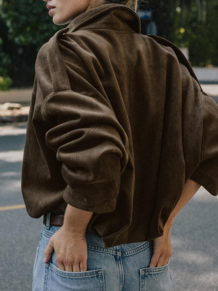 Caliah - Suede Effect Bomber Jacket