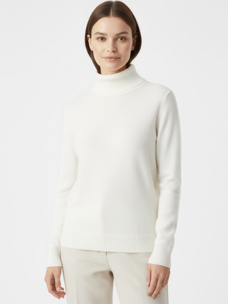 Caliah - Loose-Fit Wool Polo Neck Jumper