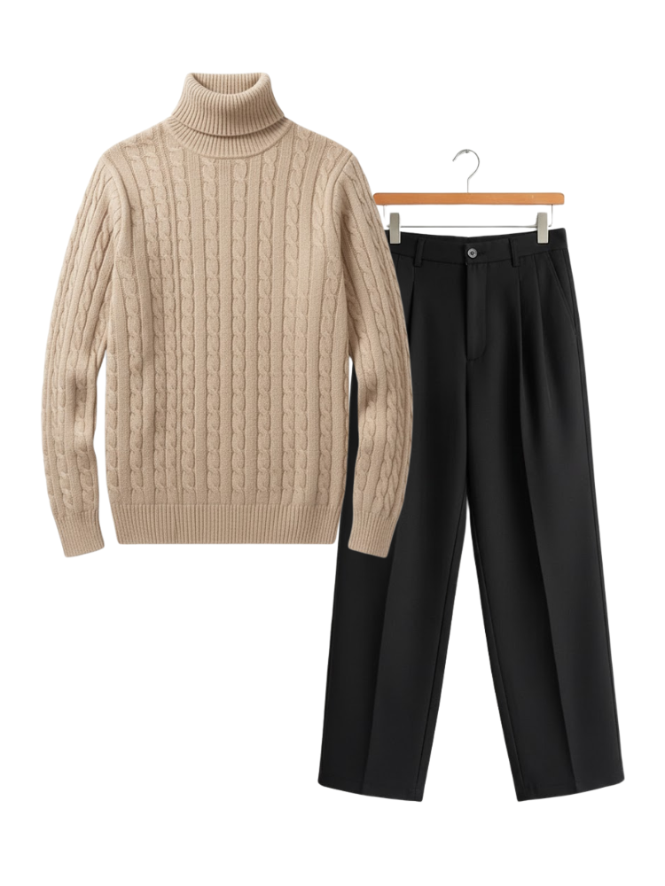 Caliah Classic – Winter Turtleneck Sweater & Trousers Set