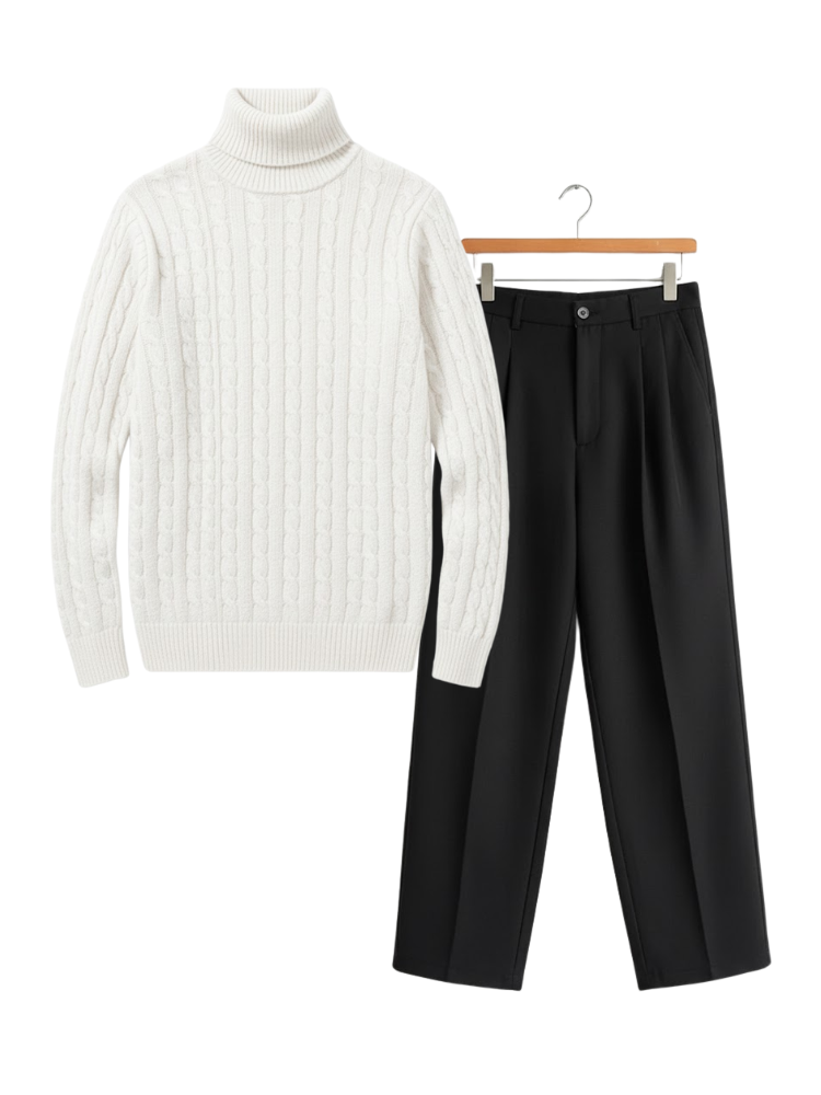 Caliah Classic – Winter Turtleneck Sweater & Trousers Set