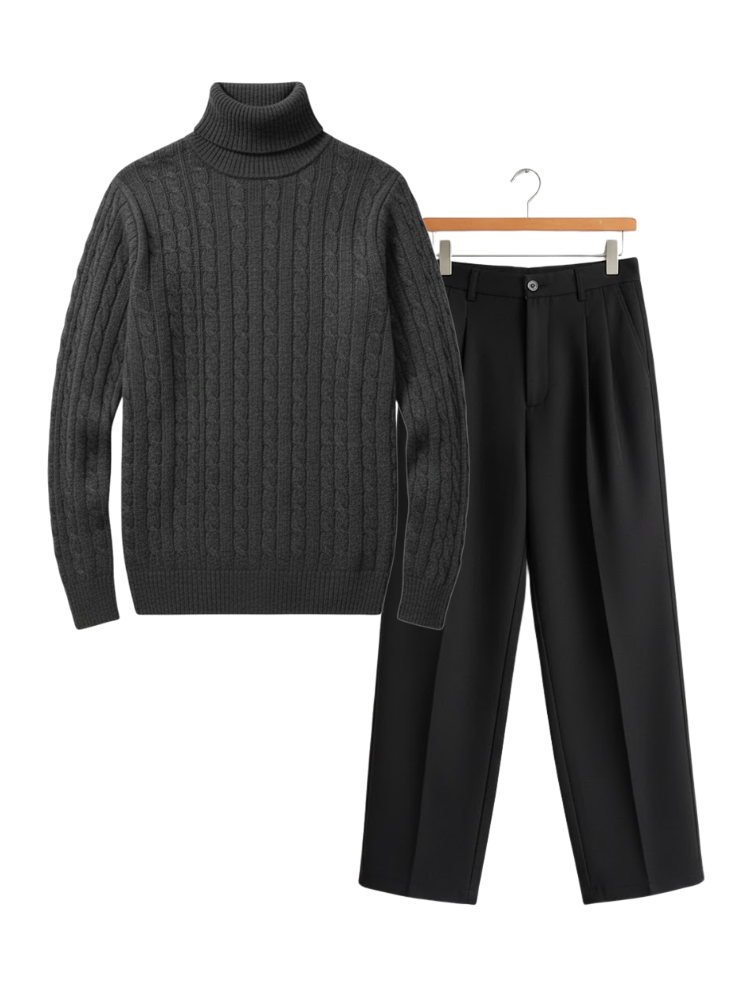 Caliah Classic – Winter Turtleneck Sweater & Trousers Set