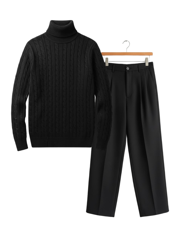 Caliah Classic – Winter Turtleneck Sweater & Trousers Set
