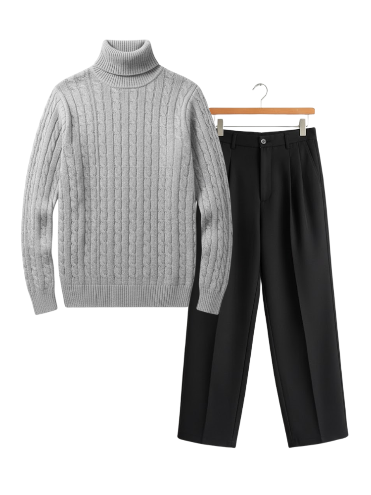 Caliah Classic – Winter Turtleneck Sweater & Trousers Set