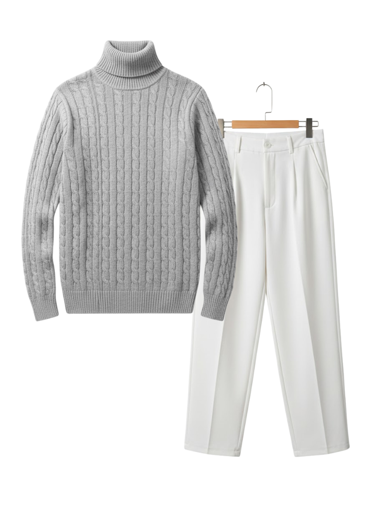 Caliah Classic – Winter Turtleneck Sweater & Trousers Set