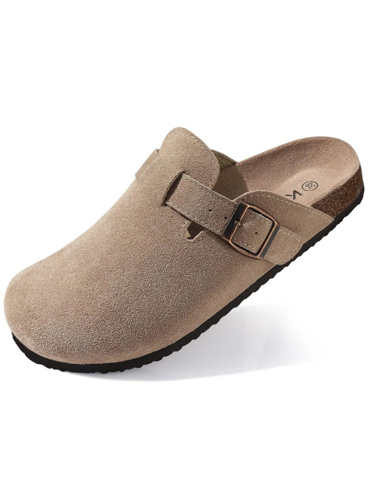 Caliah Sandal - Suede Clogs Beige