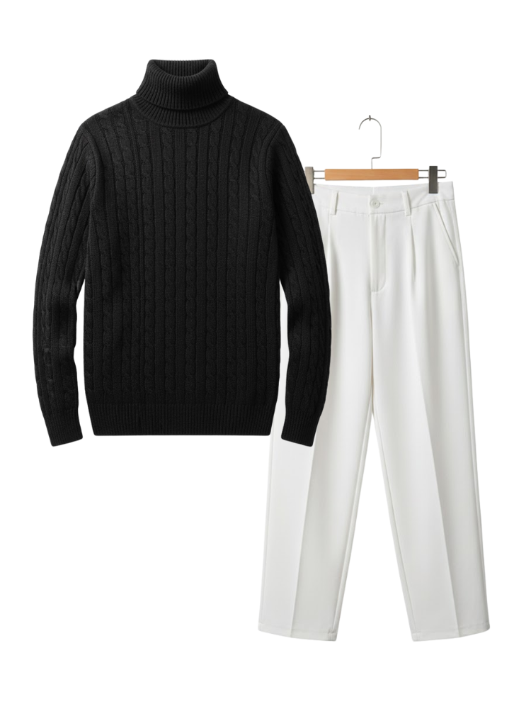 Caliah Classic – Winter Turtleneck Sweater & Trousers Set