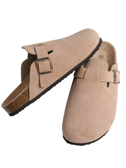 Caliah Sandal - Suede Clogs Beige