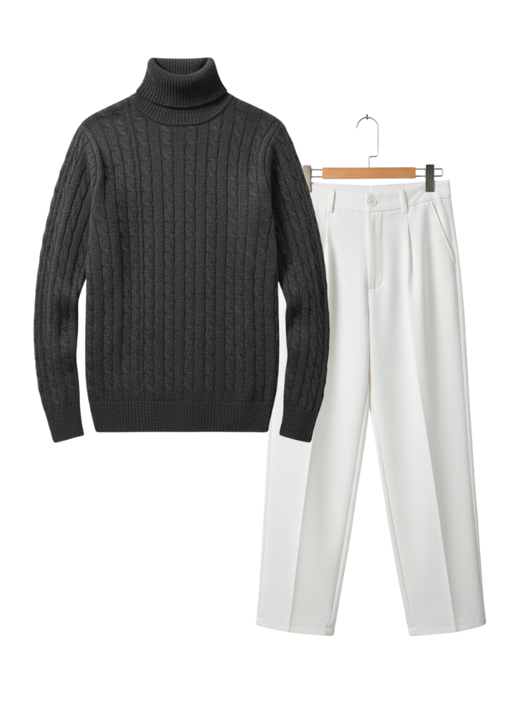 Caliah Classic – Winter Turtleneck Sweater & Trousers Set