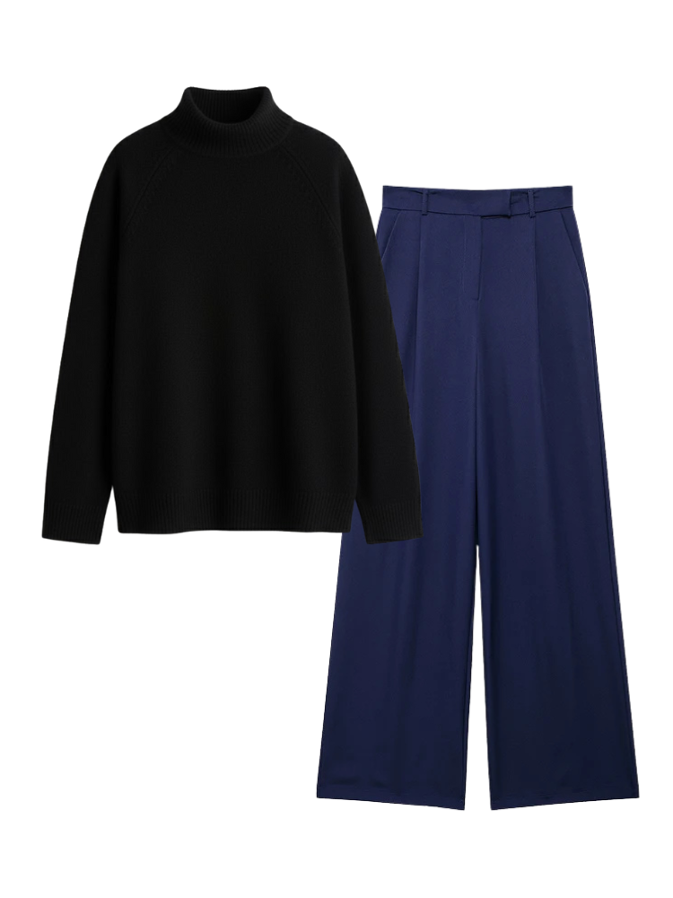 Caliah Casual - Women's Wool Jumper & Trousers Set