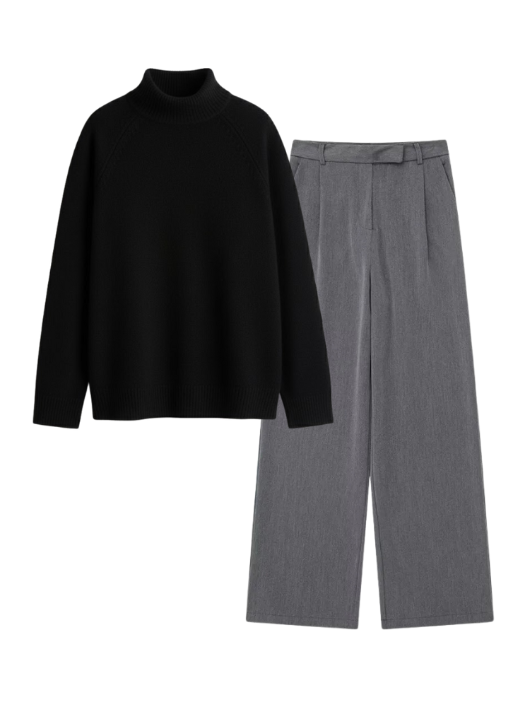 Caliah Casual - Women's Wool Jumper & Trousers Set