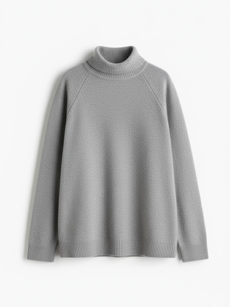 Caliah - Loose-Fit Wool Polo Neck Jumper