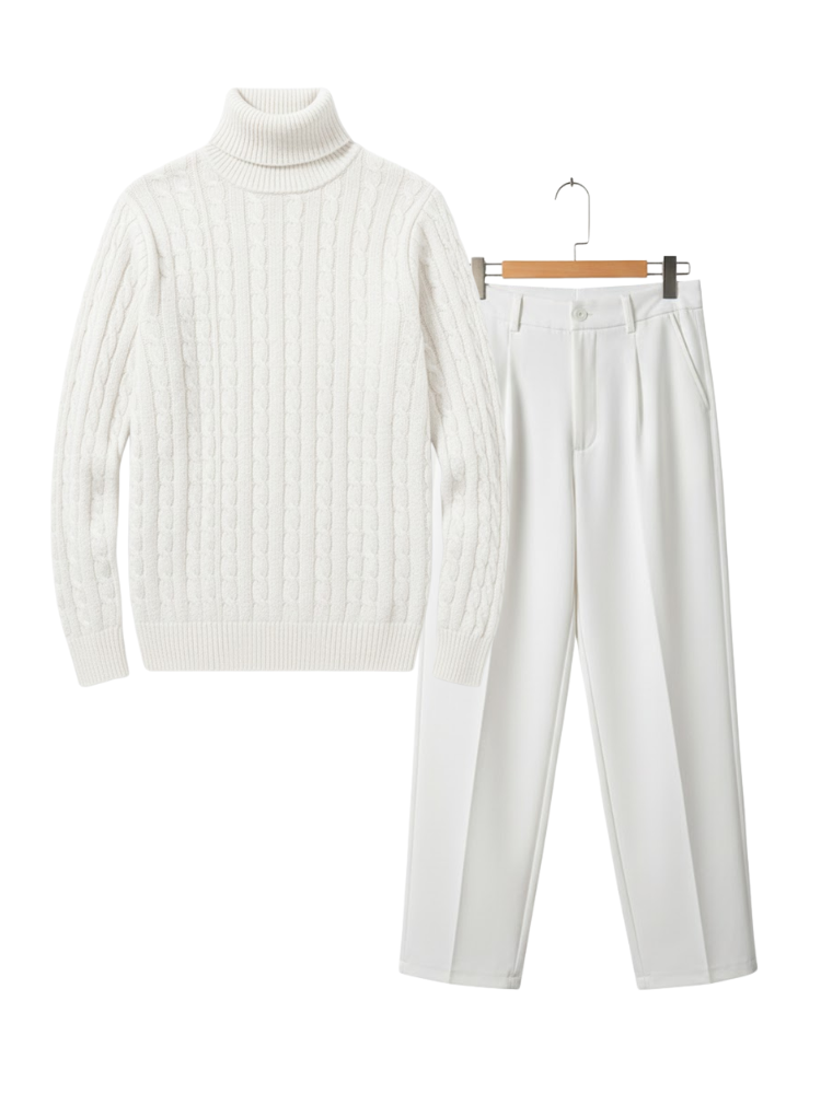 Caliah Classic – Winter Turtleneck Sweater & Trousers Set