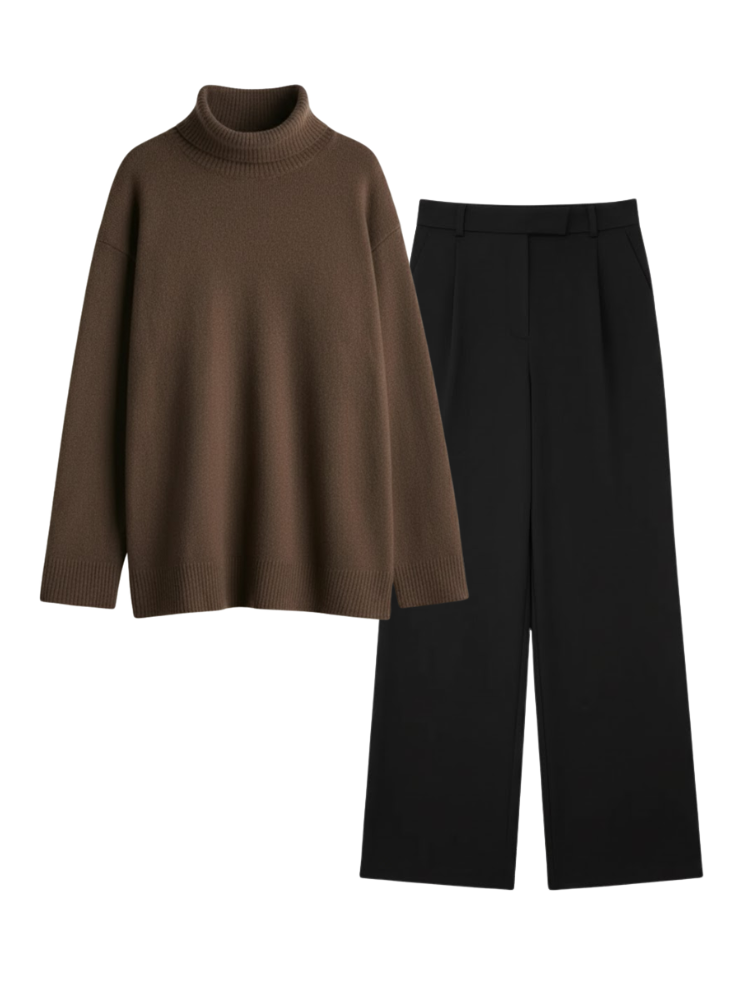 Caliah Casual - Women's Wool Jumper & Trousers Set