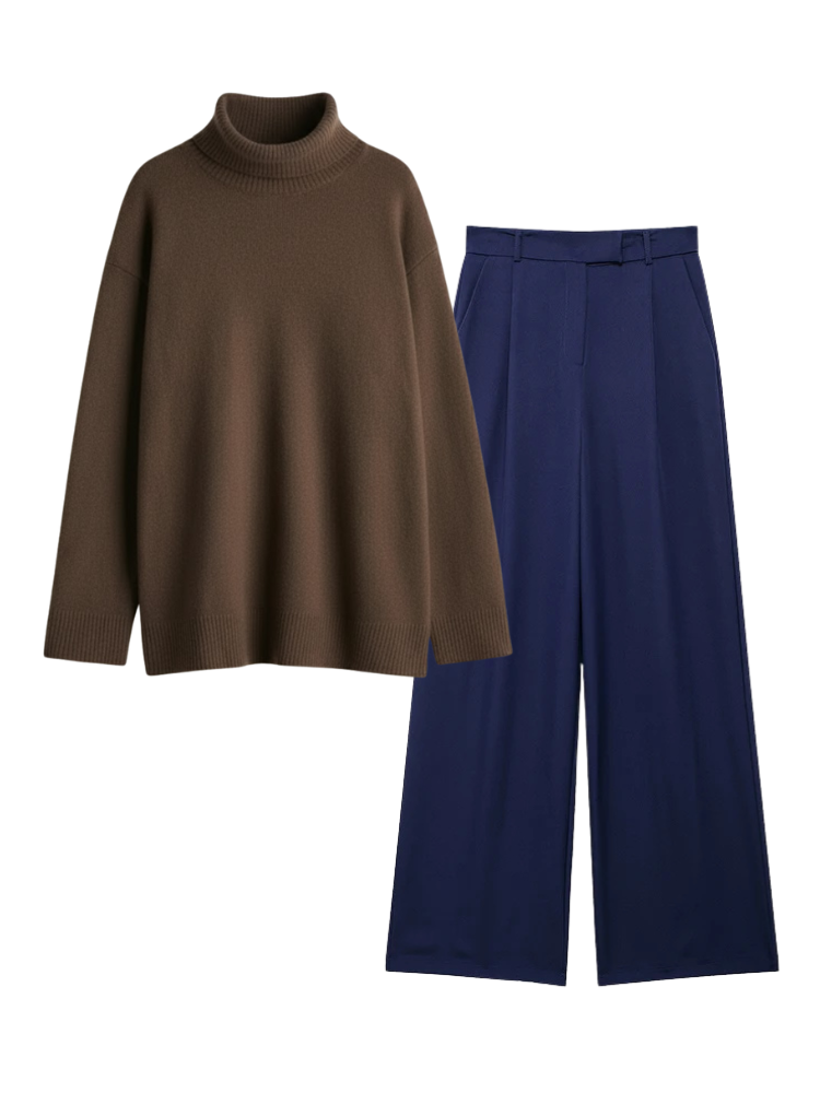 Caliah Casual - Women's Wool Jumper & Trousers Set
