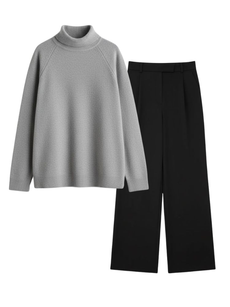 Caliah Casual - Women's Wool Jumper & Trousers Set