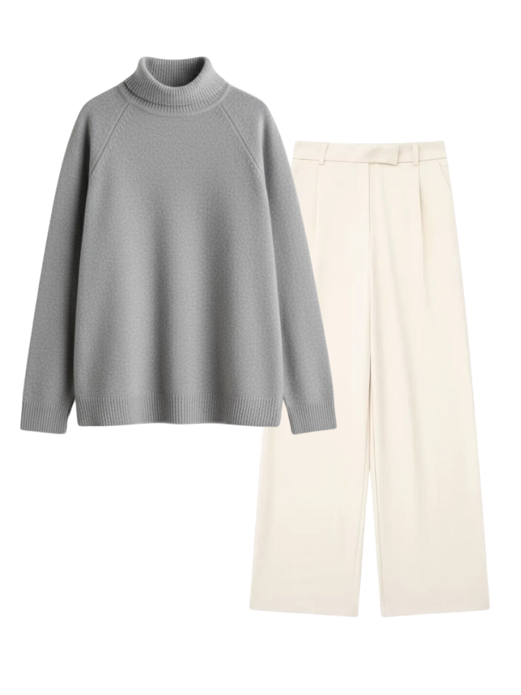 Caliah Casual - Women's Wool Jumper & Trousers Set