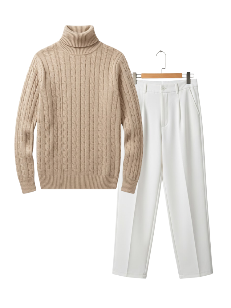 Caliah Classic – Winter Turtleneck Sweater & Trousers Set