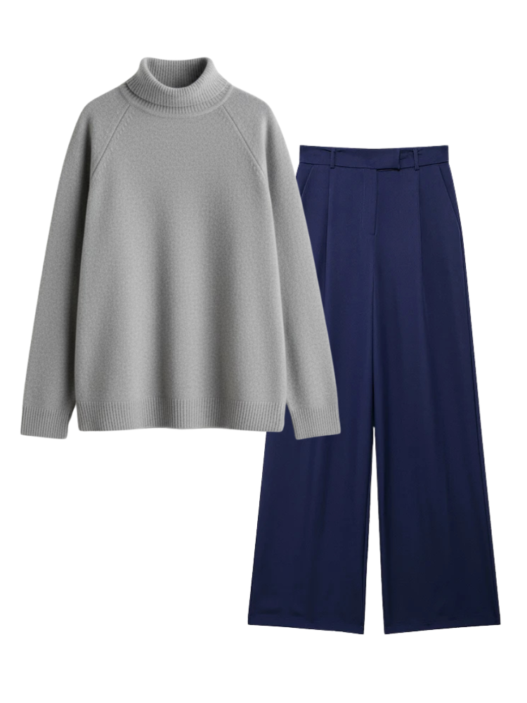 Caliah Casual - Women's Wool Jumper & Trousers Set