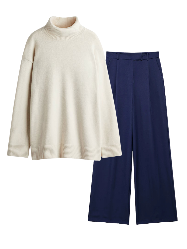 Caliah Casual - Women's Wool Jumper & Trousers Set