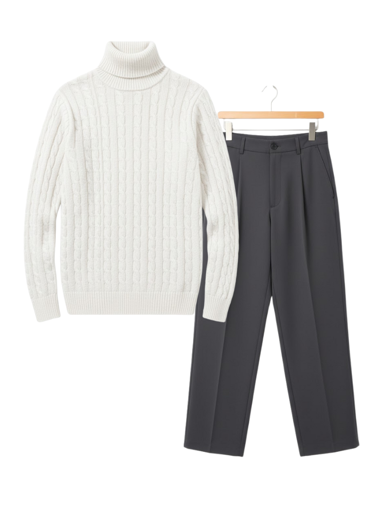 Caliah Classic – Winter Turtleneck Sweater & Trousers Set