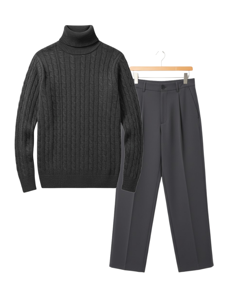 Caliah Classic – Winter Turtleneck Sweater & Trousers Set
