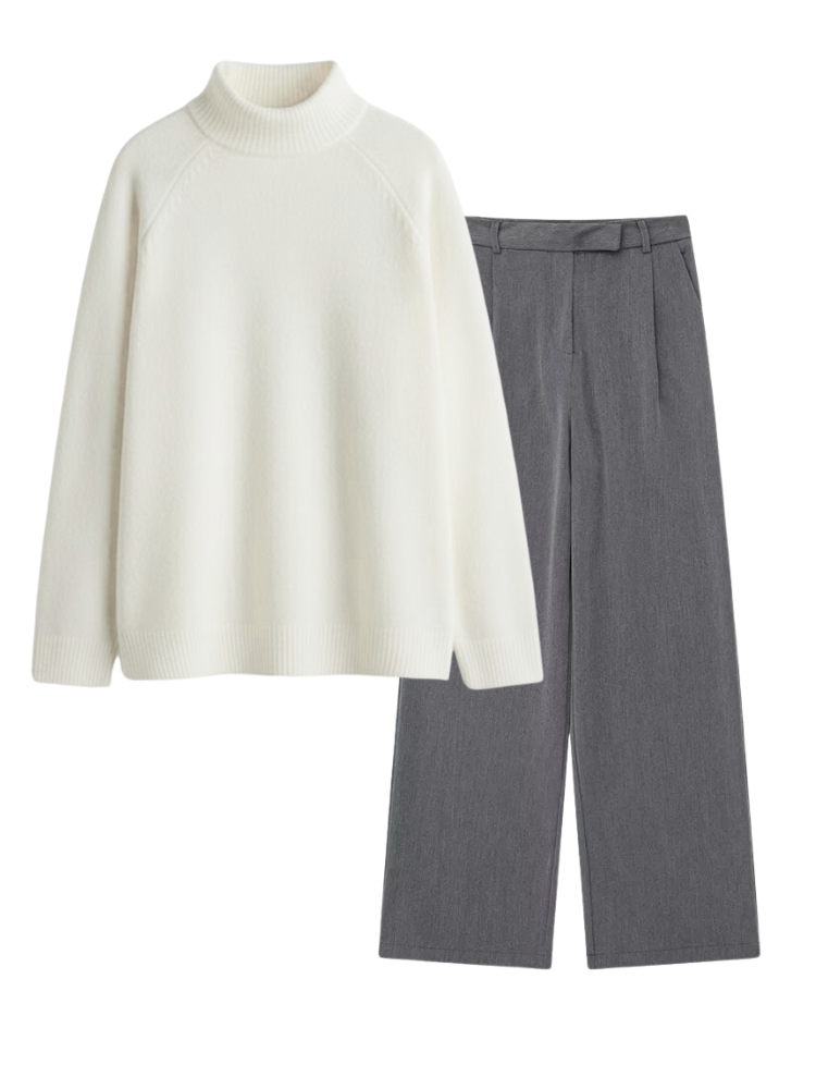 Caliah Casual - Women's Wool Jumper & Trousers Set