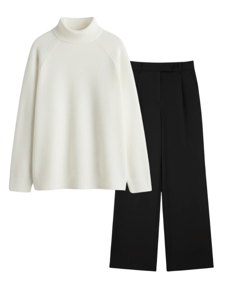 Caliah Casual - Women's Wool Jumper & Trousers Set