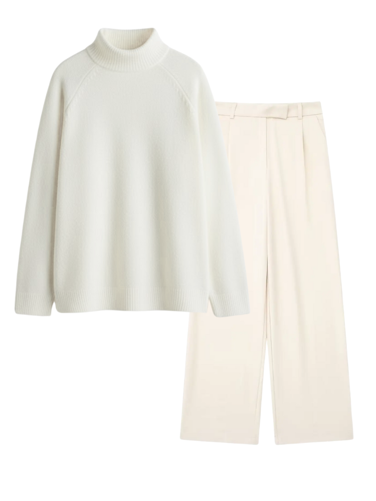 Caliah Casual - Women's Wool Jumper & Trousers Set