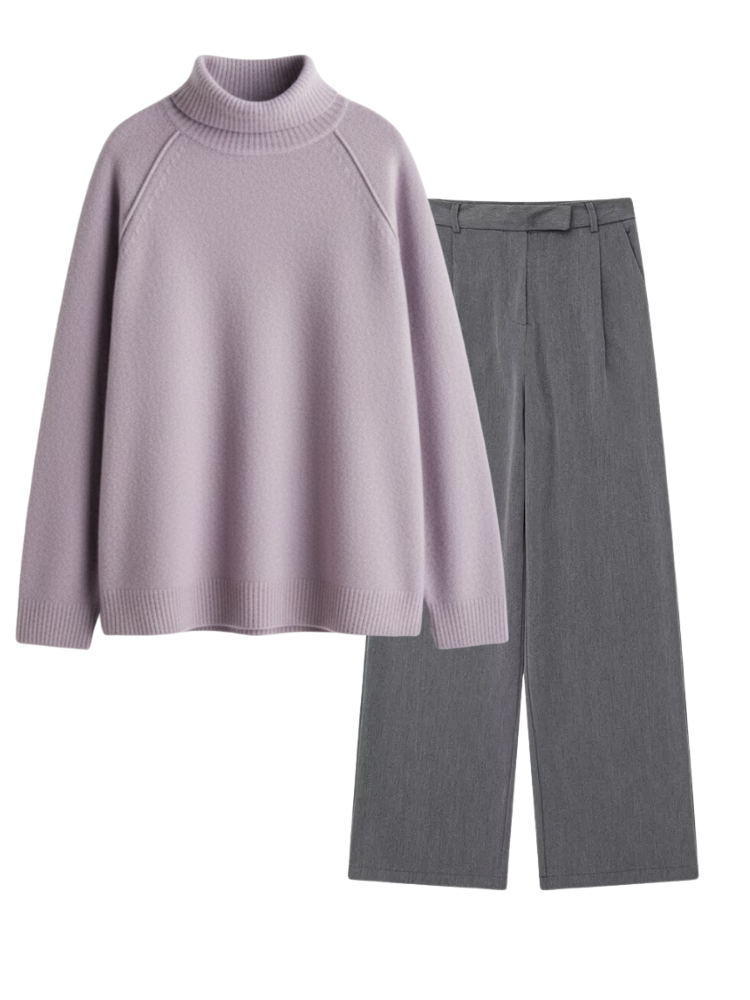 Caliah Casual - Women's Wool Jumper & Trousers Set