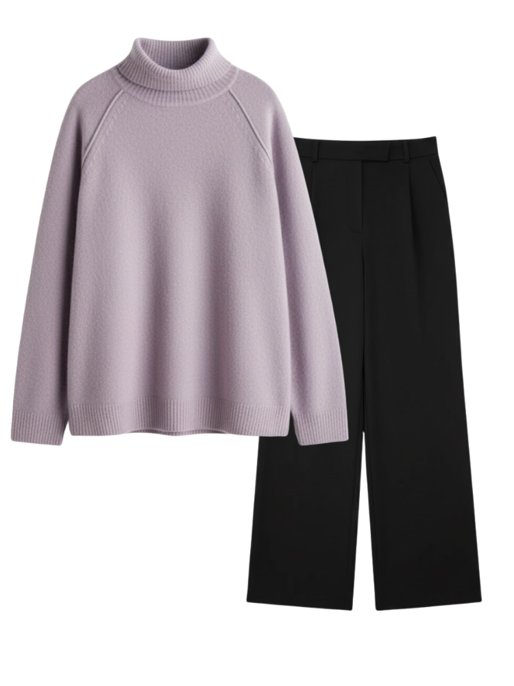 Caliah Casual - Women's Wool Jumper & Trousers Set