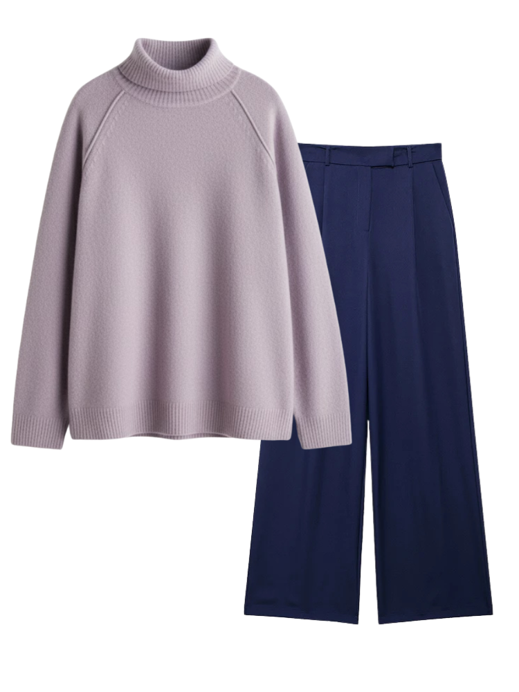 Caliah Casual - Women's Wool Jumper & Trousers Set