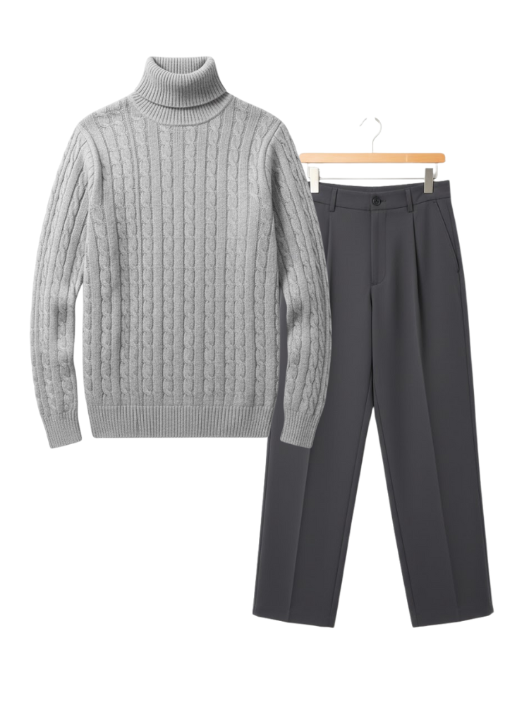 Caliah Classic – Winter Turtleneck Sweater & Trousers Set