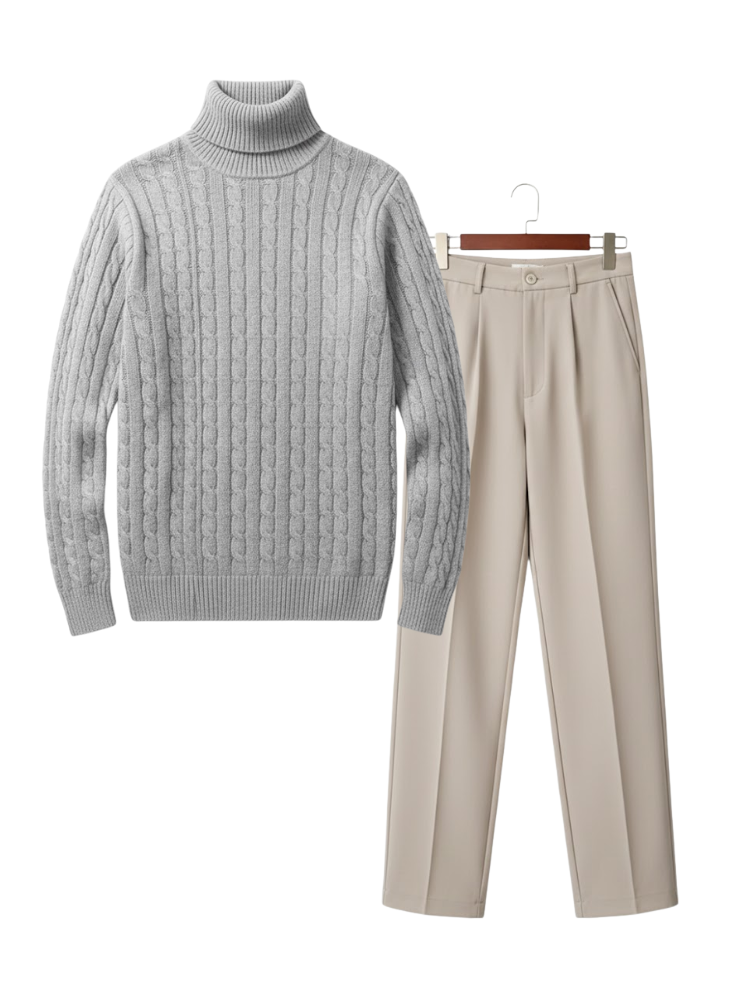 Caliah Classic – Winter Turtleneck Sweater & Trousers Set