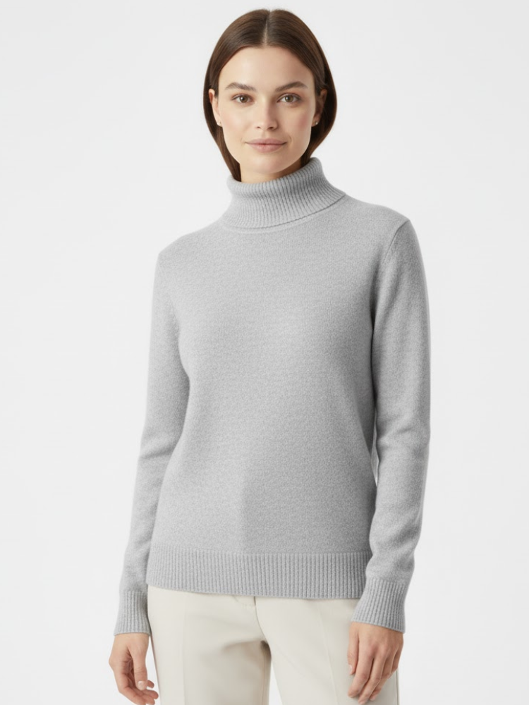 Caliah - Loose-Fit Wool Polo Neck Jumper
