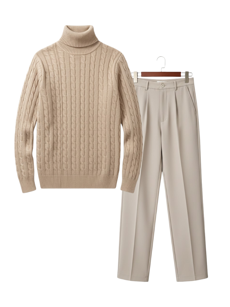Caliah Classic – Winter Turtleneck Sweater & Trousers Set