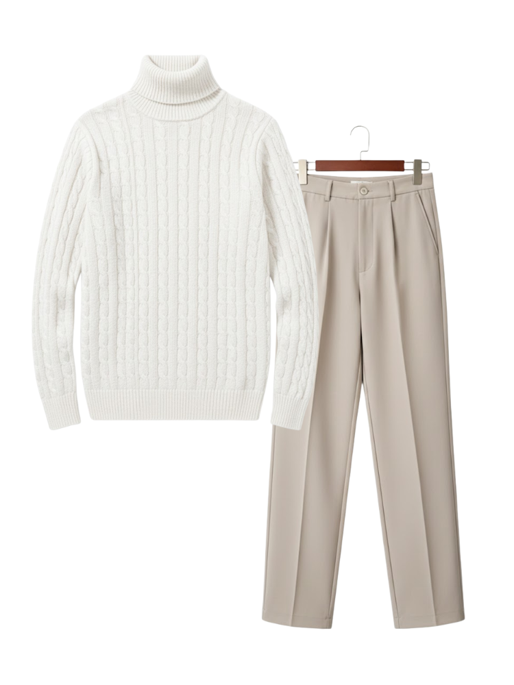 Caliah Classic – Winter Turtleneck Sweater & Trousers Set