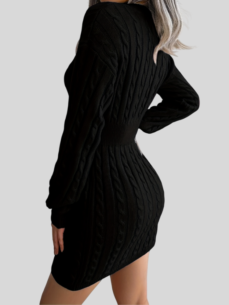 Caliah - Women's V-Neck Sweater Dress