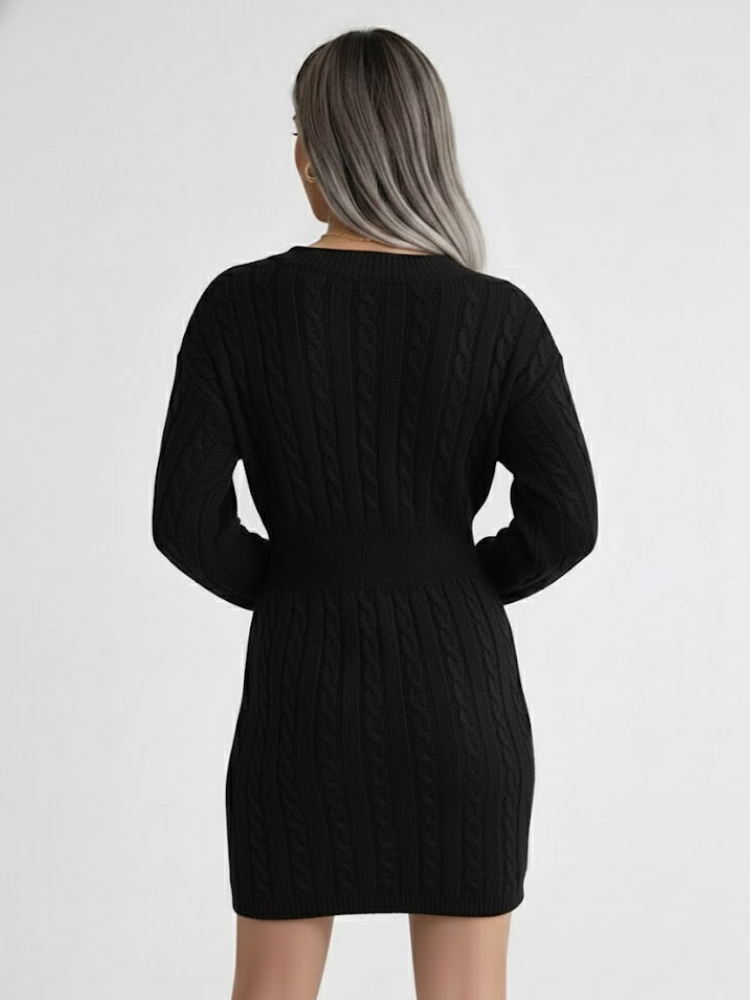 Caliah - Women's V-Neck Sweater Dress