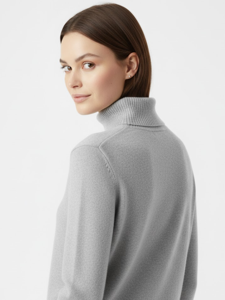 Caliah - Loose-Fit Wool Polo Neck Jumper