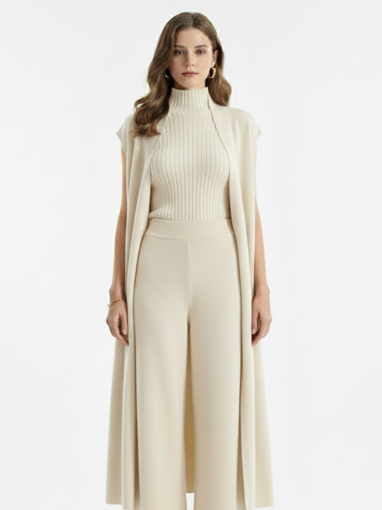 VERENA - Knitted Co-ord Suit – Cardigan, Top & Trousers