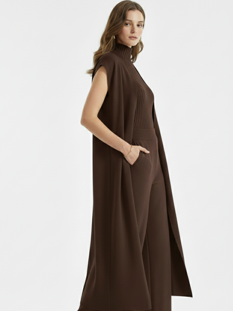 VERENA - Knitted Co-ord Suit – Cardigan, Top & Trousers