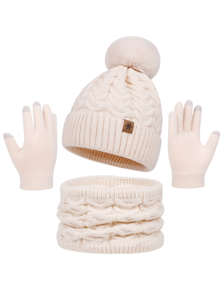 Caliah - 3-Piece Winter Hat Scarf Gloves Set