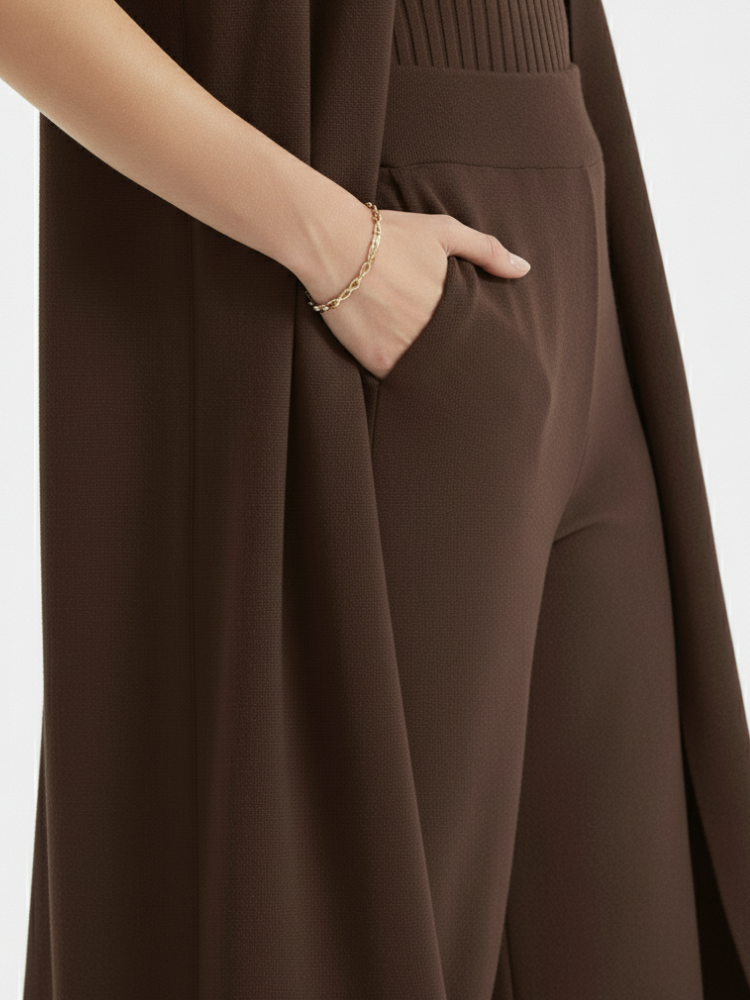 VERENA - Knitted Co-ord Suit – Cardigan, Top & Trousers