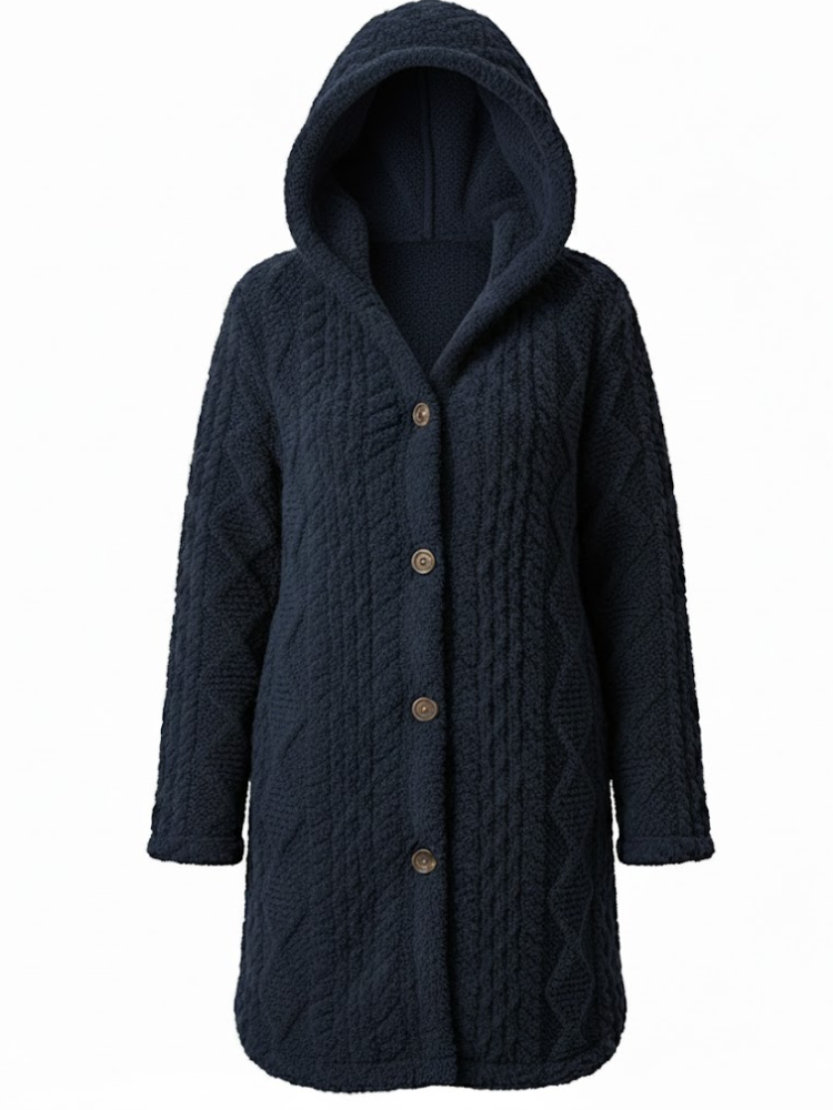 Caliah - Plush Hooded Cardigan Coat