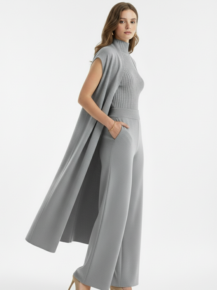 VERENA - Knitted Co-ord Suit – Cardigan, Top & Trousers