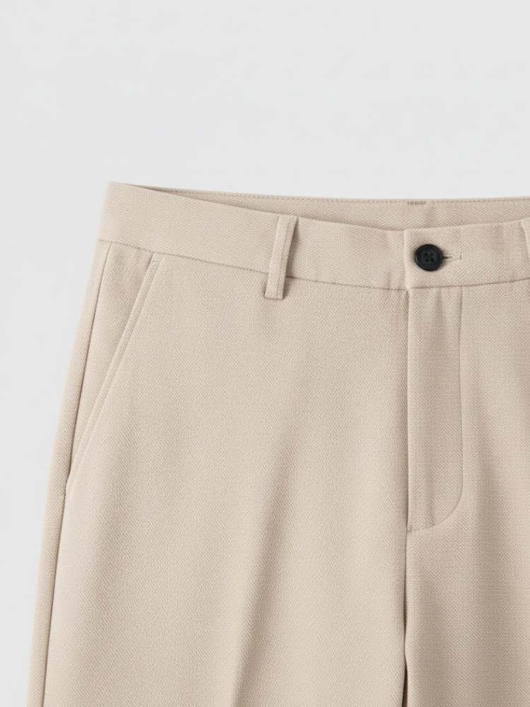 Caliah - Elegant Winter Set Casual Trousers and Texturized Zip Sweater