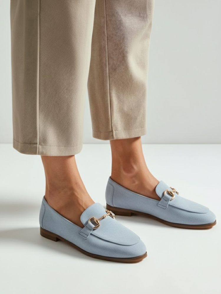 Caliah - Noltas Horsebit Embellished Flat Loafers